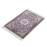 ペルシャ絨毯 ナイン産 40x60cm ウール 紫 玄関マット 手織り