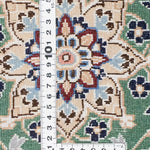 ペルシャ絨毯 ナイン産 40x60cm ウール 緑 玄関マット 手織り