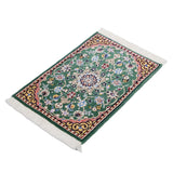 ペルシャ絨毯 ナイン産 40x60cm ウール 緑 玄関マット 手織り