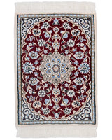 ペルシャ絨毯 ナイン産 ウール 40×60cm 赤 玄関マット 手織り｜SATHI RUGS