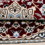 ペルシャ絨毯 ナイン産 40x60cm 赤 玄関マット 手織り