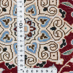 ペルシャ絨毯 ナイン産 40x60cm 赤 玄関マット 手織り