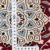 ペルシャ絨毯 ナイン産 40x60cm 赤 玄関マット 手織り