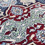 ペルシャ絨毯 ナイン産 60x90cm 玄関マット 赤 レッド 手織りラグ