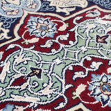 ペルシャ絨毯 ナイン産 60x90cm 玄関マット 赤 レッド 手織りラグ
