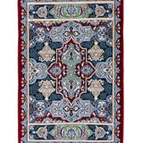 ペルシャ絨毯 ナイン産 60x90cm 玄関マット 赤 レッド 手織りラグ