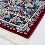 ペルシャ絨毯 ナイン産 60x90cm 玄関マット 赤 レッド 手織りラグ