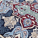 ペルシャ絨毯 ナイン産 60x90cm 玄関マット 赤 レッド 手織りラグ