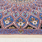 ペルシャ絨毯 ナイン産 約50cm x 85cm ゴンバッディ 玄関マット モスク 手織り ラグ  
