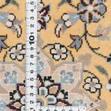 ペルシャ絨毯 ナイン産 40x60cm 玄関マット ミニ 黄色 イエロー 手織り ラグ