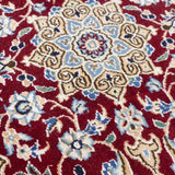 ペルシャ絨毯 ナイン産 40x60cm 玄関マット ミニ 赤色 レッド 手織り ラグ