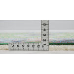 ペルシャ絨毯 クム産 シラジ工房 シルク手織りラグ（楕円形 80×119cm）ブルー×グリーン 花瓶と花模様入り 玄関マットにも最適