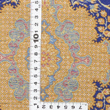 クム産シルクのペルシャ絨毯 エラミ工房 60×90cm 高級手織りラグ 玄関マット 唐草と幾何学メダリオンのデザイン