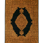 ペルシャ絨毯 サイディ工房  150x212cm クム産 シルク 黒&金 手織り ラグ