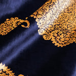 ペルシャ絨毯 サイディ工房  150x212cm クム産 シルク 黒&金 手織り ラグ