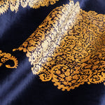 ペルシャ絨毯 サイディ工房  150x212cm クム産 シルク 黒&金 手織り ラグ