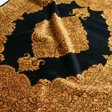 ペルシャ絨毯 サイディ工房  150x212cm クム産 シルク 黒&金 手織り ラグ