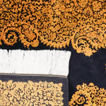 ペルシャ絨毯 サイディ工房  150x212cm クム産 シルク 黒&金 手織り ラグ