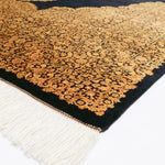 ペルシャ絨毯 サイディ工房  150x212cm クム産 シルク 黒&金 手織り ラグ