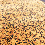 ペルシャ絨毯 サイディ工房  150x212cm クム産 シルク 黒&金 手織り ラグ