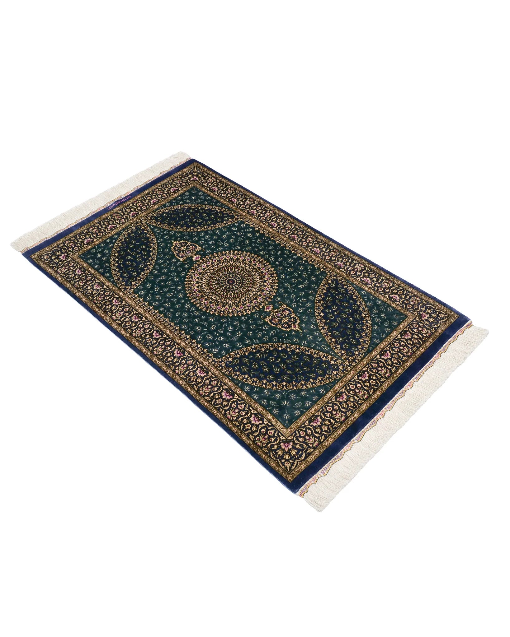 ペルシャ絨毯 クム産 シルク 76x118cm ムサビ工房 ラグ専門店 ペルシャ絨毯 クム産 シルク 76x118cm ムサビ工房 ラグ専門店
