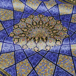 ペルシャ絨毯 クム産 ムサビ工房 シルク 130x200cm 星形メダリオン 唐草模様 手織り 高級ラグ
