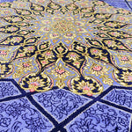 ペルシャ絨毯 クム産 ムサビ工房 シルク 130x200cm 星形メダリオン 唐草模様 手織り 高級ラグ