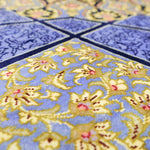 ペルシャ絨毯 クム産 ムサビ工房 シルク 130x200cm 星形メダリオン 唐草模様 手織り 高級ラグ