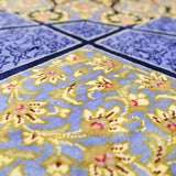 ペルシャ絨毯 クム産 ムサビ工房 シルク 130x200cm 星形メダリオン 唐草模様 手織り 高級ラグ
