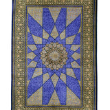 ペルシャ絨毯 クム産 ムサビ工房 シルク 130x200cm 星形メダリオン 唐草模様 手織り 高級ラグ