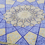 ペルシャ絨毯 クム産 ムサビ工房 シルク 130x200cm 星形メダリオン 唐草模様 手織り 高級ラグ