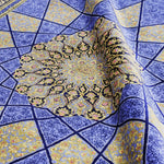 ペルシャ絨毯 クム産 ムサビ工房 シルク 130x200cm 星形メダリオン 唐草模様 手織り 高級ラグ
