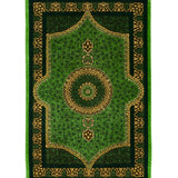 クム産シルク手織りペルシャ絨毯 ガンバルザデ工房 明るいグリーンのエスリミ文様 約60×90cm