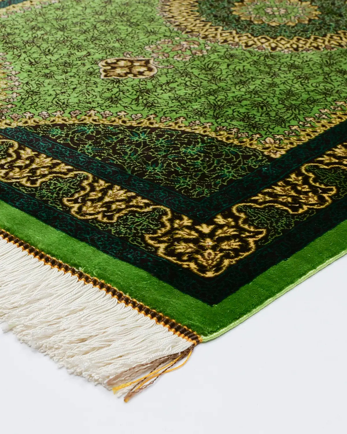 玄関に映えるクム産シルクペルシャ絨毯 ガンバルザデ工房 小さめサイズ