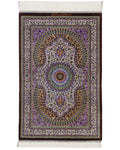 ペルシャ絨毯 クム産 アリプール工房 シルク 約60×90cm