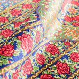 手織りシルク絨毯 ペルシャ クム 華やかな配色