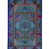 クム産シルク手織りペルシャ絨毯 エザティ工房 紫の花文様 約58×90cm