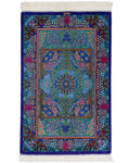 ペルシャ絨毯 クム産 エザティ工房 シルク 約58×90cm