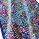 クム産シルクペルシャ絨毯 小型ラグ 花の流れを描くデザイン