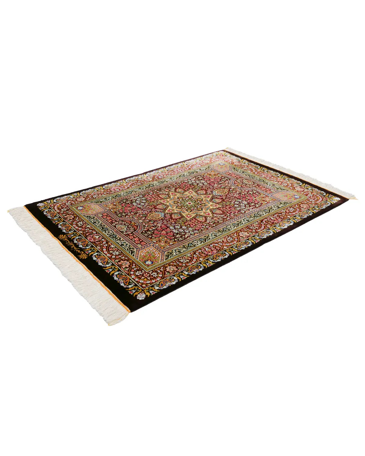 ペルシャ絨毯 クム産 ネマティ工房 シルク 62×92cm 多色 玄関マット ペルシャ絨毯 クム産 ネマティ工房 シルク 62×92cm 多色 玄関マット