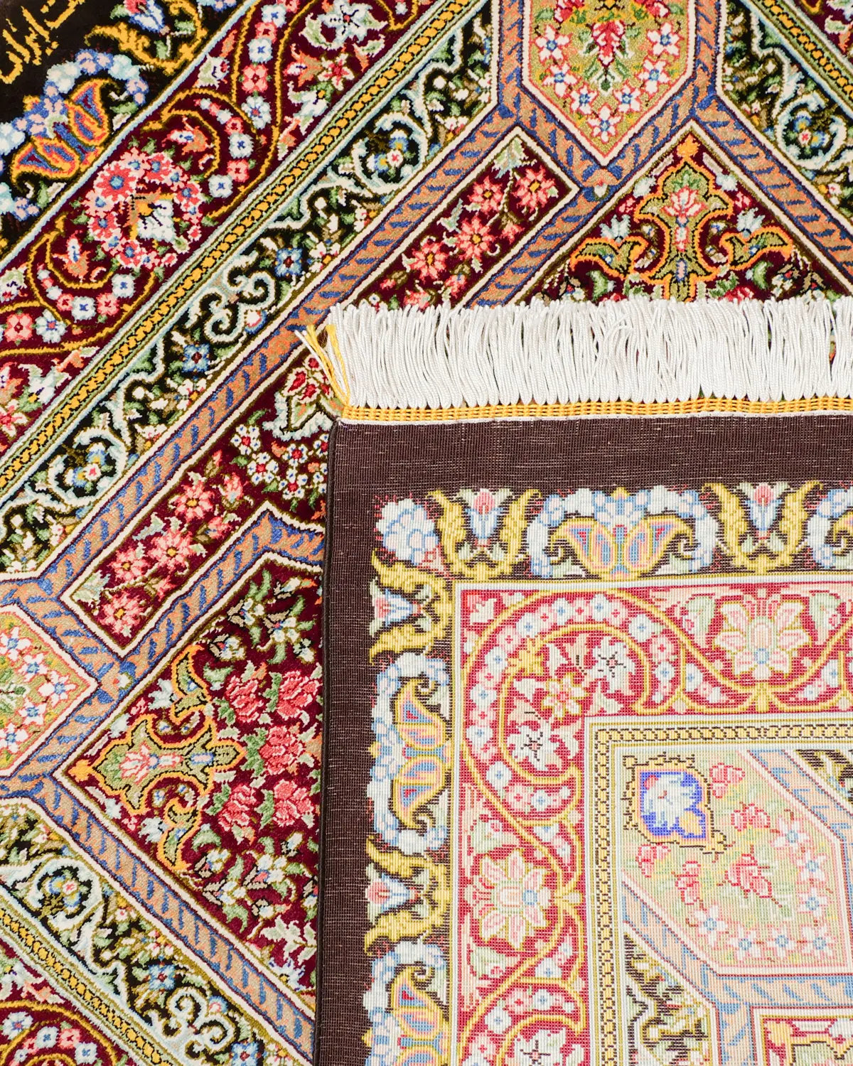ペルシャ絨毯 クム産 ネマティ工房 シルク 62×92cm 多色 玄関マット ペルシャ絨毯 クム産 ネマティ工房 シルク 62×92cm 多色 玄関マット
