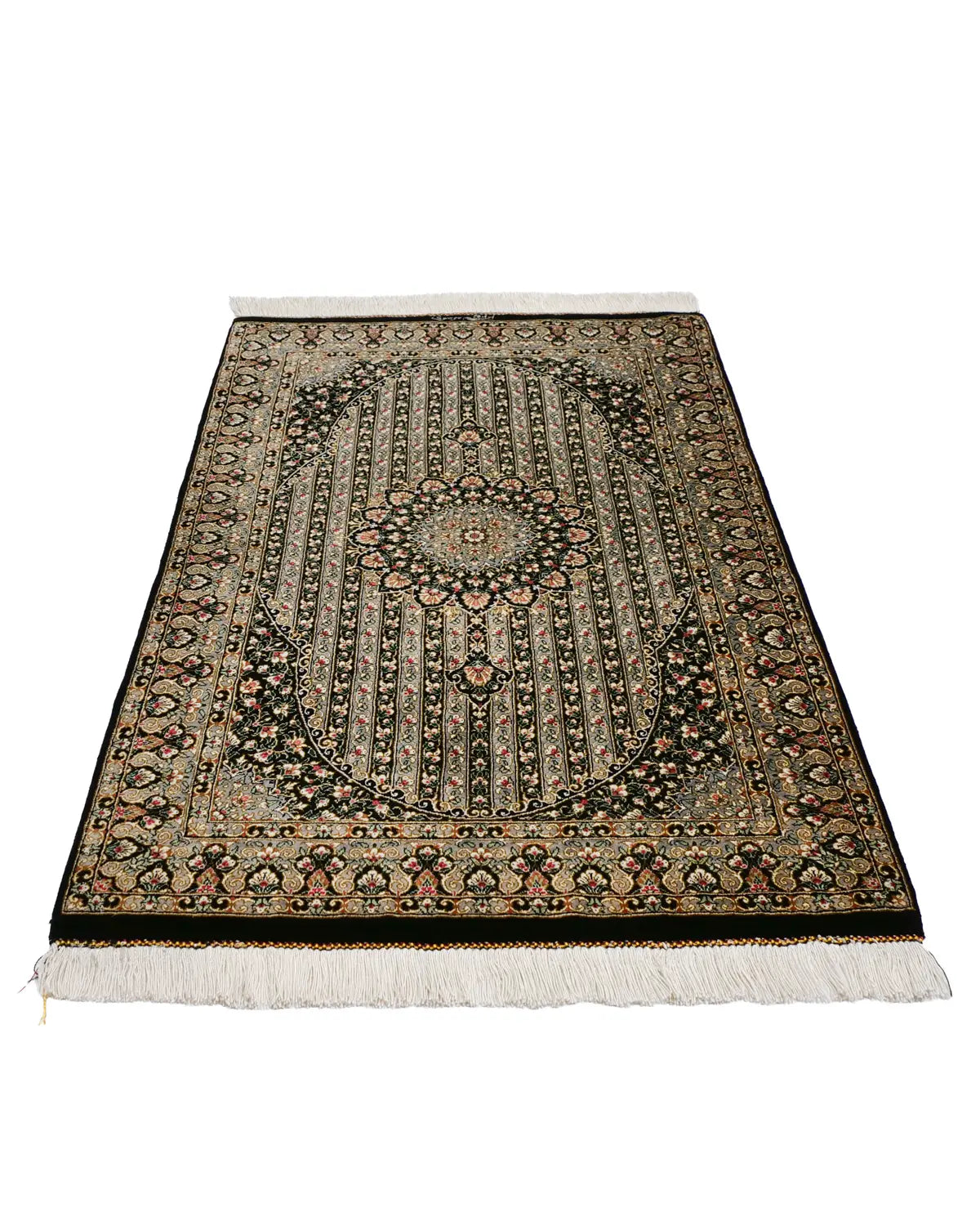 ペルシャ絨毯 クム産 ムサヴィ工房 シルク 約60cm x 95cm|SATHI RUGS ペルシャ絨毯 クム産 ムサヴィ工房 シルク 約60cm x 95cm|SATHI RUGS