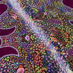 ペルシャ絨毯 クム産 手織りシルク 紫色のフレーム