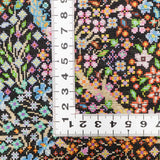 クム産シルク手織りラグ 黒とオレンジのコントラスト