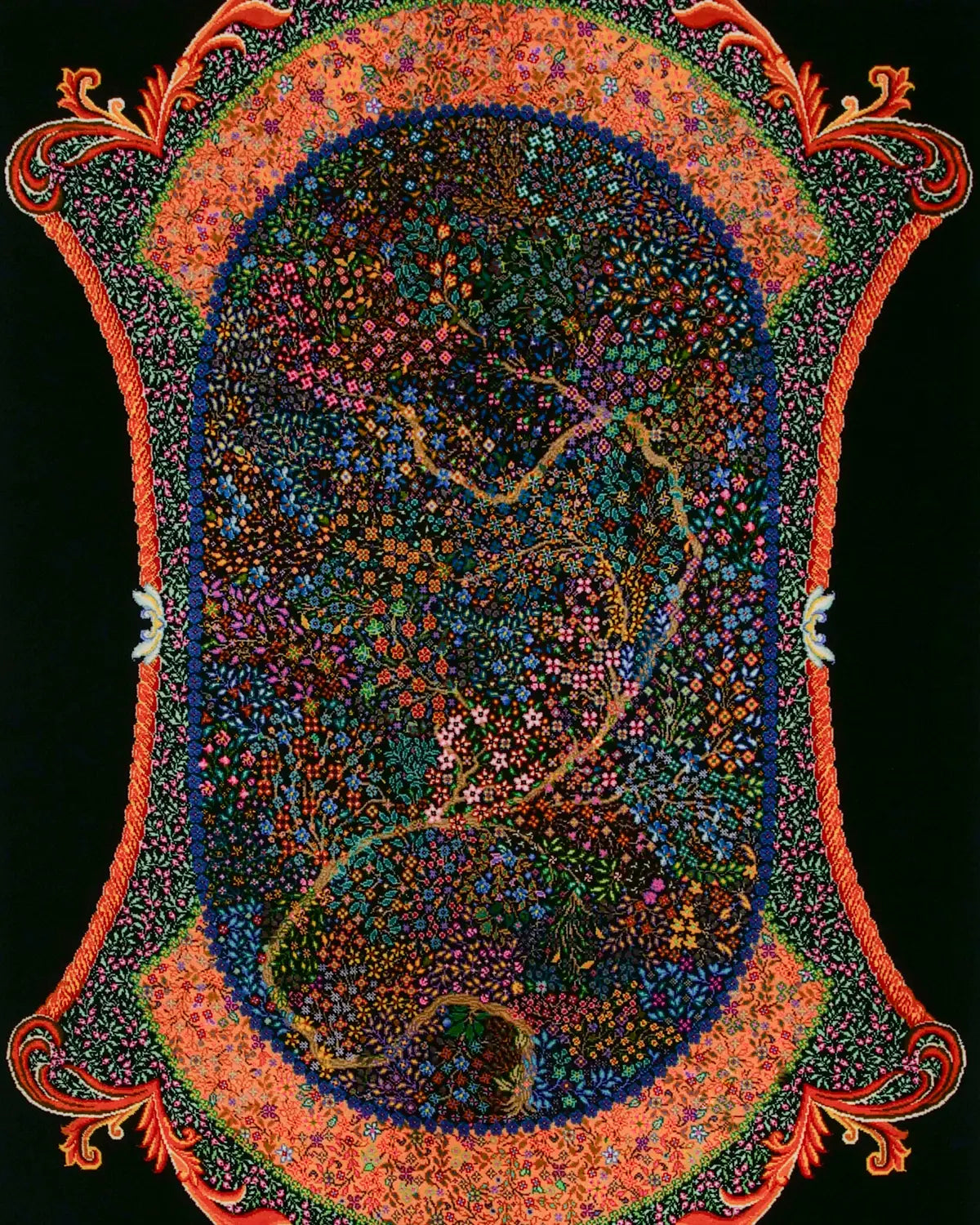 プーヤ工房 ペルシャ絨毯 クム シルク 小ぶりサイズ