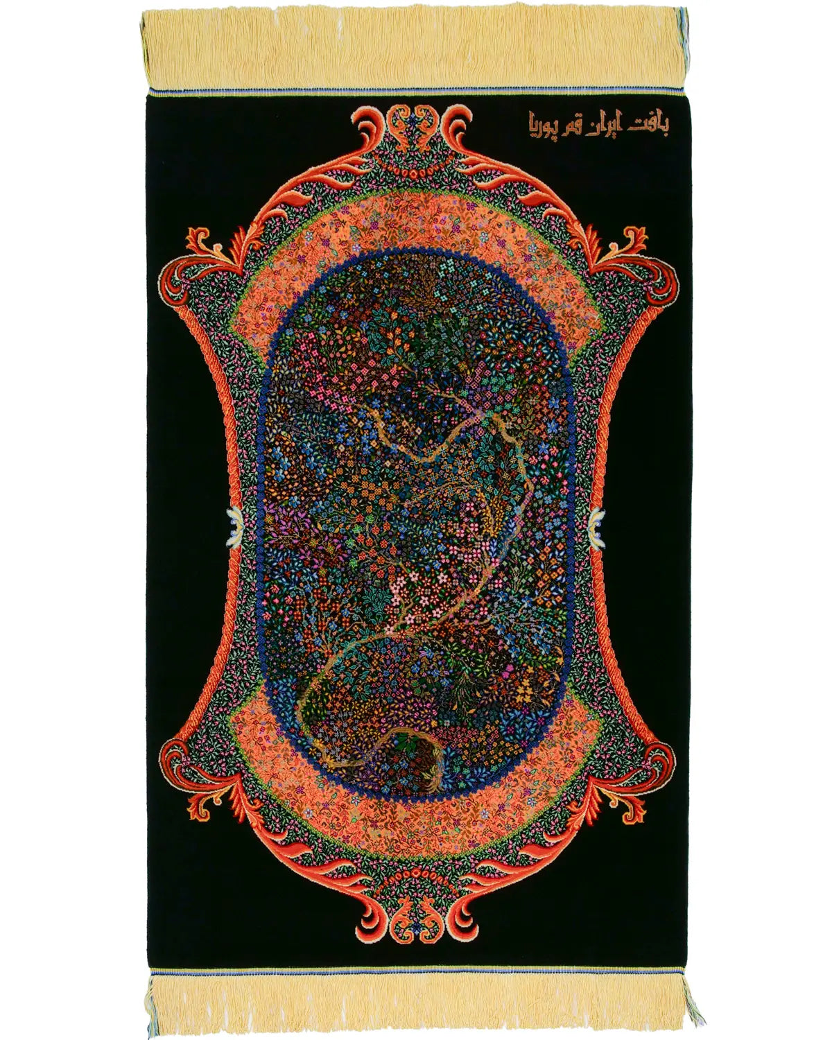 クム産シルク手織りペルシャ絨毯 プーヤ工房 生命の木