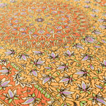 ペルシャ絨毯 クム産シルク 60×90cm オレンジの玄関マットに最適