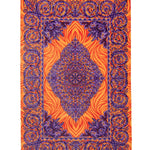 エラミ工房ペルシャ絨毯クム産シルク80×120cm 真上からの全体図 高級玄関マット