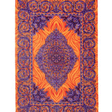 エラミ工房ペルシャ絨毯クム産シルク80×120cm 真上からの全体図 高級玄関マット