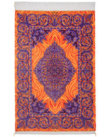 エラミ工房ペルシャ絨毯クム産シルク80×120cm 真上からの全体図 高級玄関マット